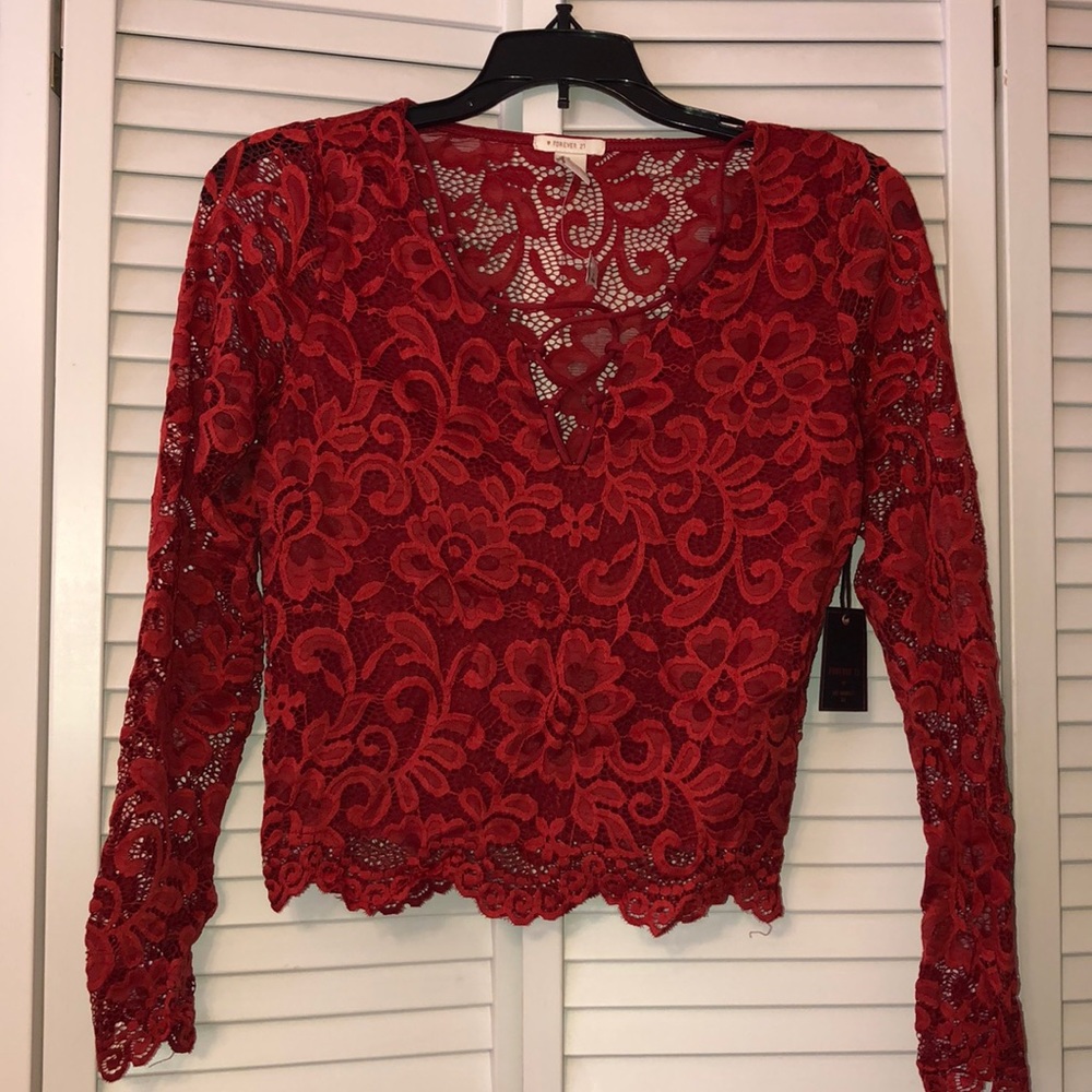 Forever 21 | Burnt Orange Lace Crop